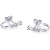 image:imagePAVOI 18K Gold Plated 925 Sterling Silver Posts Cubic Zirconia Half Huggie Earrings  Small Hoop Earrings for Women  Constellation Baguette CZ Dainty Stud Cuff EarringWhite Gold