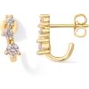 image:imagePAVOI 18K Gold Plated 925 Sterling Silver Posts Cubic Zirconia Half Huggie Earrings  Small Hoop Earrings for Women  Constellation Baguette CZ Dainty Stud Cuff EarringYellow Gold