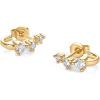 image:imagePAVOI 18K Gold Plated 925 Sterling Silver Posts Cubic Zirconia Half Huggie Earrings  Small Hoop Earrings for Women  Constellation Baguette CZ Dainty Stud Cuff EarringYellow Gold