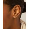 image:imagePAVOI 18K Gold Plated 925 Sterling Silver Posts Cubic Zirconia Half Huggie Earrings  Small Hoop Earrings for Women  Constellation Baguette CZ Dainty Stud Cuff EarringYellow Gold