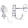 image:imagePAVOI 18K Gold Plated 925 Sterling Silver Posts Cubic Zirconia Half Huggie Earrings  Small Hoop Earrings for Women  Constellation Baguette CZ Dainty Stud Cuff EarringWhite Gold