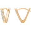 image:imagePAVOI 14K Gold Plated 925 Sterling Silver Post VShaped Huggie Earrings  Cubic Zirconia Studded Small Hoop Earrings for Women in Rose White and Yellow GoldYellow Gold