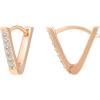 image:imagePAVOI 14K Gold Plated 925 Sterling Silver Post VShaped Huggie Earrings  Cubic Zirconia Studded Small Hoop Earrings for Women in Rose White and Yellow GoldRose Gold