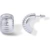 image:imagePAVOI 14K Gold Plated Ribbed Hoop Earrings for Women  Chunky Ridge Statement Earrings  Boho Puffy Croissant Huggie Hoops Trendy Gold JewelryWhite Gold
