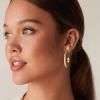image:imagePAVOI 14K Gold Plated Wide Flat Edge Hoop Earrings for Women  Rose White and Yellow Gold Hoops  Hypoallergenic JewelryRose Gold