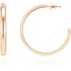 image:imagePAVOI 14K Gold Plated Wide Flat Edge Hoop Earrings for Women  Rose White and Yellow Gold Hoops  Hypoallergenic JewelryRose Gold