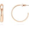 image:imagePAVOI 14K Gold Plated Wide Flat Edge Hoop Earrings for Women  Rose White and Yellow Gold Hoops  Hypoallergenic JewelryRose Gold