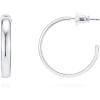 image:imagePAVOI 14K Gold Plated Wide Flat Edge Hoop Earrings for Women  Rose White and Yellow Gold Hoops  Hypoallergenic JewelryWhite Gold