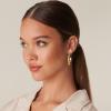 image:imagePAVOI 14K Gold Plated Wide Flat Edge Hoop Earrings for Women  Rose White and Yellow Gold Hoops  Hypoallergenic JewelryWhite Gold