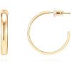 image:imagePAVOI 14K Gold Plated Wide Flat Edge Hoop Earrings for Women  Rose White and Yellow Gold Hoops  Hypoallergenic JewelryYellow Gold