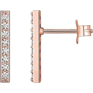 image:imagePAVOI 14K Gold Plated 925 Sterling Silver Post Dainty Mini Bar Stud Earrings  Gold Earrings for WomenShort CZ