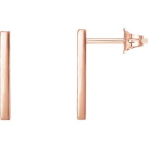 image:imagePAVOI 14K Gold Plated 925 Sterling Silver Post Dainty Mini Bar Stud Earrings  Gold Earrings for WomenShort Smooth