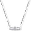 image:imagePAVOI 14K Gold Plated Dainty Tapered Baguette Cubic Zirconia Pendant Necklace  Trendy Chain Necklaces for WomenWhite Gold