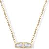 image:imagePAVOI 14K Gold Plated Dainty Tapered Baguette Cubic Zirconia Pendant Necklace  Trendy Chain Necklaces for WomenYellow Gold