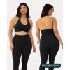 image:imagePAVOI ACTIVE Ruching Workout Halter Bra for Women  Low Support V Neck Yoga Backless Sports Bra Padded Halter Top  FlexFlowBlack