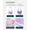 image:imagePAVOI ACTIVE Ruching Workout Halter Bra for Women  Low Support V Neck Yoga Backless Sports Bra Padded Halter Top  FlexFlowLilac