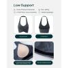 image:imagePAVOI ACTIVE Ruching Workout Halter Bra for Women  Low Support V Neck Yoga Backless Sports Bra Padded Halter Top  FlexFlowThunder
