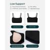 image:imagePAVOI ACTIVE Sports Bandeau Bras for Women  Padded Low Support Workout Yoga Bandeau Bra with Convertible Straps  FlexFlowBlack