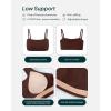 image:imagePAVOI ACTIVE Sports Bandeau Bras for Women  Padded Low Support Workout Yoga Bandeau Bra with Convertible Straps  FlexFlowCocoa