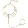 image:imagePAVOI Waterproof Layered Hand Chain Bracelet for Women  14K Gold Plated Loop Chain Dainty Gold Bracelets with Cubic Zirconia  Stainless Steel Adjustable Trendy Summer Fashion JewelryYellow Gold