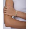 image:imagePAVOI Waterproof Bangle Bracelets for Women  14K Gold Plated Dainty Quilted Hinged Bangle Stack  Stainless Steel Gold Bracelet Trendy Fashion JewelryYellow Gold