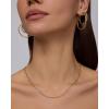 image:imagePAVOI Waterproof Chain Necklace for Women  14K Gold Plated Flat Curb Herringbone Snake Rope Figaro Cuban Link amp Paperclip Necklace  Trendy Stainless Steel Chain Fashion JewelryWhite Gold