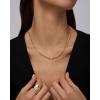 image:imagePAVOI Waterproof Chain Necklace for Women  14K Gold Plated Flat Curb Herringbone Snake Rope Figaro Cuban Link amp Paperclip Necklace  Trendy Stainless Steel Chain Fashion JewelryWhite Gold
