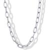 image:imagePAVOI Waterproof Chain Necklace for Women  14K Gold Plated Flat Curb Herringbone Snake Rope Figaro Cuban Link amp Paperclip Necklace  Trendy Stainless Steel Chain Fashion JewelryWhite Gold