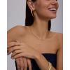 image:imagePAVOI Waterproof Chain Necklace for Women  14K Gold Plated Flat Curb Herringbone Snake Rope Figaro Cuban Link amp Paperclip Necklace  Trendy Stainless Steel Chain Fashion JewelryWhite Gold