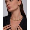 image:imagePAVOI Waterproof Chain Necklace for Women  14K Gold Plated Flat Curb Herringbone Snake Rope Figaro Cuban Link amp Paperclip Necklace  Trendy Stainless Steel Chain Fashion JewelryYellow Gold