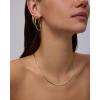 image:imagePAVOI Waterproof Chain Necklace for Women  14K Gold Plated Flat Curb Herringbone Snake Rope Figaro Cuban Link amp Paperclip Necklace  Trendy Stainless Steel Chain Fashion JewelryWhite Gold