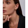 image:imagePAVOI Waterproof Chain Necklace for Women  14K Gold Plated Flat Curb Herringbone Snake Rope Figaro Cuban Link amp Paperclip Necklace  Trendy Stainless Steel Chain Fashion JewelryWhite Gold