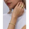image:imagePAVOI Waterproof Curb Chain Bracelet for Women  14K Gold Plated Adjustable Chain Gold Bracelets for Women with Cubic Zirconia  Stackable Stainless Steel Trendy Summer JewelryYellow Gold