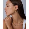image:imagePAVOI Waterproof Gold Dangle Earrings for Women  14K Gold Plated Round Charm Drop Dangle Huggie Earrings  Dainty Lightweight Stainless Steel Trendy Summer JewelryYellow Gold