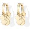image:imagePAVOI Waterproof Gold Dangle Earrings for Women  14K Gold Plated Round Charm Drop Dangle Huggie Earrings  Dainty Lightweight Stainless Steel Trendy Summer JewelryYellow Gold