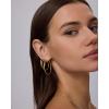 image:imagePAVOI Waterproof Hoop Earrings Set for Women  Stainless Steel MultiPack with Cubic Zirconia  Small amp Chunky Huggie Thin Hoops Cascade Graduated Styles  Trendy Fashion Piercing JewelryWhite Gold