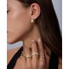 image:imagePAVOI Waterproof Hoop Earrings for Women  14K Gold Plated Chunky Dome Square Twisted Huggie Hoops  Stainless Steel Gold Earrings Bold JewelryWhite Gold