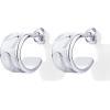 image:imagePAVOI Waterproof Hoop Earrings for Women  14K Gold Plated Chunky Dome Square Twisted Huggie Hoops  Stainless Steel Gold Earrings Bold JewelryWhite Gold