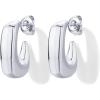 image:imagePAVOI Waterproof Hoop Earrings for Women  14K Gold Plated Chunky Dome Square Twisted Huggie Hoops  Stainless Steel Gold Earrings Bold JewelryWhite Gold