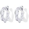 image:imagePAVOI Waterproof Hoop Earrings for Women  14K Gold Plated Chunky Dome Square Twisted Huggie Hoops  Stainless Steel Gold Earrings Bold JewelryWhite Gold