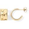 image:imagePAVOI Waterproof Hoop Earrings for Women  14K Gold Plated Chunky Dome Square Twisted Huggie Hoops  Stainless Steel Gold Earrings Bold JewelryYellow Gold