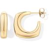 image:imagePAVOI Waterproof Hoop Earrings for Women  14K Gold Plated Chunky Dome Square Twisted Huggie Hoops  Stainless Steel Gold Earrings Bold JewelryYellow Gold