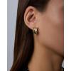 image:imagePAVOI Waterproof Hoop Earrings for Women  14K Gold Plated Chunky Dome Square Twisted Huggie Hoops  Stainless Steel Gold Earrings Bold JewelryYellow Gold