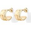 image:imagePAVOI Waterproof Hoop Earrings for Women  14K Gold Plated Chunky Dome Square Twisted Huggie Hoops  Stainless Steel Gold Earrings Bold JewelryYellow Gold