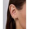 image:imagePAVOI Waterproof Huggie Hoop Earrings Set for Women  Stainless Steel Pack of 3 with Cubic Zirconia  Huggie Hoops Luxe Styles  Trendy Fashion Piercing JewelryYellow Gold