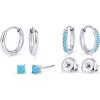 image:imagePAVOI Waterproof Huggie Hoop Earrings Set for Women  Stainless Steel Pack of 3 with Cubic Zirconia  Huggie Hoops Stud amp Luxe Styles  Trendy Fashion Piercing JewelryWhite Gold