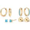 image:imagePAVOI Waterproof Huggie Hoop Earrings Set for Women  Stainless Steel Pack of 3 with Cubic Zirconia  Huggie Hoops Stud amp Luxe Styles  Trendy Fashion Piercing JewelryYellow Gold