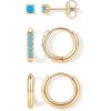 image:imagePAVOI Waterproof Huggie Hoop Earrings Set for Women  Stainless Steel Pack of 3 with Cubic Zirconia  Huggie Hoops Stud amp Luxe Styles  Trendy Fashion Piercing JewelryYellow Gold