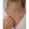 image:imagePAVOI Waterproof Pendant Necklace for Women  14K Gold Plated Dainty Rondelle Pendant with Cubic Zirconia  Stainless Steel Cute Gold Necklace Chain JewelryYellow Gold