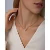 image:imagePAVOI Waterproof Pendant Necklace for Women  14K Gold Plated Dainty Rondelle Pendant with Cubic Zirconia  Stainless Steel Cute Gold Necklace Chain JewelryYellow Gold